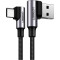 Кабель UGREEN US176 Angled USB 2.0 to Angled USB Type-C Cable Nickel Plating Aluminum Shell 3A 3м Black (70875)