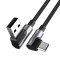 Кабель UGREEN US176 Angled USB 2.0 to Angled USB Type-C Cable Nickel Plating Aluminum Shell 3A 3м Black (70875)