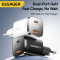 Зарядний пристрій ESSAGER Gamet 1xUSB-A, 1xUSB-C, PD3.0, QC4.0, GaN Black (ECT33W-GMB01-Z)