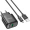 Зарядний пристрій HOCO C140A Smart 1xUSB-A, QC3.0, 18W Black w/Micro-USB cable (6942007627801)