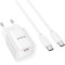Зарядний пристрій HOCO C146A Charm 1xUSB-C, PD20W, QC3.0 White w/Type-C cable (6942007630269)