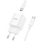 Зарядний пристрій HOCO C146A Charm 1xUSB-C, PD20W, QC3.0 White w/Type-C cable (6942007630269)