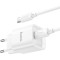 Зарядний пристрій HOCO C146A Charm 1xUSB-C, PD20W, QC3.0 White w/Type-C cable (6942007630269)