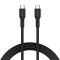 Кабель CANYON OnWire 60CL Type-C to Type-C Color Braided 60W 1м Black (CND-CCAP60AB10B)