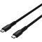 Кабель CANYON OnWire 60CL Type-C to Type-C Color Braided 60W 1м Black (CND-CCAP60AB10B)