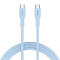 Кабель CANYON OnWire 60CL Type-C to Type-C Color Braided 60W 1м Light Blue (CND-CCAP60AB10LBL)
