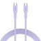 Кабель CANYON OnWire 60CL Type-C to Type-C Color Braided 60W 1м Purple (CND-CCAP60AB10PU)
