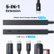 USB-хаб UGREEN CM806 5-in-1 Type-C to 4xType-C 3.2 Gen2 10G with PD Power Port Black (55334)