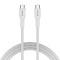 Кабель CANYON OnWire 60CL Type-C to Type-C Color Braided 60W 1м White (CND-CCAP60AB10W)