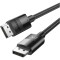 Кабель UGREEN DP114 DP 1.4 Male to Male Plastic Case Braided Cable DisplayPort 5м Black (80394)