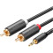 Кабель UGREEN AV102 mini-jack 3.5 mm (M) - 2RCA (M) 2м Gray (10510)