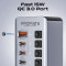 USB-хаб із вимикачами PROMATE GegaTower-60W 14-in-1 Fast Charge Multi-port USB-C Tower Hub with 5Gbps Data Transfer