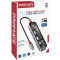 Порт-реплікатор PROMATE TransHub-Lite 7-in-1 Transparent Multiport Slim USB-C Hub with 100W Power Delivery