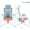 Крісло офісне OFFICEPRO Balance OC550-W-DG-OR White/Dark Gray/Orange