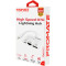 Сетевой адаптер с USB-хабом PROMATE GigaLink-I 3-in-1 High Speed OTG Lightning Hub White