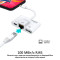 Сетевой адаптер с USB-хабом PROMATE GigaLink-I 3-in-1 High Speed OTG Lightning Hub White