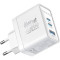 Зарядний пристрій PROMATE PowerPort-45 1xUSB-A, 2xUSB-C, QC3.0, PD3.0, 45W GaNFast White