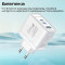Зарядний пристрій PROMATE PowerPort-45 1xUSB-A, 2xUSB-C, QC3.0, PD3.0, 45W GaNFast White