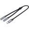 Кабель VENTION TRS Audio & Mic Jack Splitter Cable USB-C to 3.5mm 0.3м Black (BGPHY)