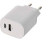Зарядное устройство EMOS V02B15 1xUSB-A, 1xUSB-C, 15W, GaN Charger White