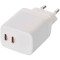 Зарядное устройство EMOS V03G35 2xUSB-C, 35W GaN Charger White