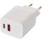 Зарядное устройство EMOS V02G20 1xUSB-A, 1xUSB-C, PD20W, GaN Charger White