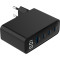 Зарядний пристрій GEMBIRD 1xUSB-A, 3xUSB-C, PD+QC3.0 GaN 100W Black (TA-UC-PDQC100LCD-01-BK)