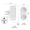 Умная розетка двойная TUYA Smart Socket Wi-Fi (HS084134)