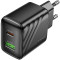 Зарядний пристрій HOCO CS25A Rico 1xUSB-C, 1xUSB-A, PD20W, QC3.0 Black (6942007639781)