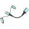 Адаптер OTG XOKO AC-155 3-in-1 USB-A Female to Type-C/Lightning/Micro-USB Male Gray (XK-AC-155)