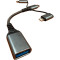 Адаптер OTG XOKO AC-155 3-in-1 USB-A Female to Type-C/Lightning/Micro-USB Male Gray (XK-AC-155)