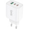 Зарядное устройство FONENG GAN10 1xUSB-A, 2xUSB-C PD65W Fast Charger White w/Type-C cable