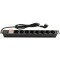 Блок розеток PIPO 19", 1U, 8xSchuko, 10А, с выключателем, 1.8м