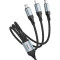 Кабель HOCO X102 Fresh 3-in-1 USB-A to Type-C/Lightning/Micro-USB 1м Black