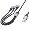 Кабель HOCO X102 Fresh 3-in-1 USB-A to Type-C/Lightning/Micro-USB 1м Black