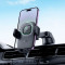 Автотримач з бездротовою зарядкою HOCO HW32 Crown Push-Type Wireless Charging Car Holder Center Console Black Metal Gray