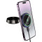 Автотримач з бездротовою зарядкою HOCO HW33 Metal Ring Magnetic Wireless Fast Charging Car Holder Center Console Metal Gray