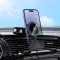 Автотримач з бездротовою зарядкою HOCO HW33 Metal Ring Magnetic Wireless Fast Charging Car Holder Center Console Metal Gray