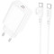 Зарядний пристрій BOROFONE BA21A Pro Long Journey 1xUSB-C, PD20W White w/Type-C cable