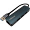 Мережевий адаптер з USB-хабом HISMART USB-A to 3xUSB3.0, RJ-45, PD Gray