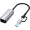 Мережевий адаптер COLORWAY USB-C/A 3.0 to RJ-45 Gigabit Ethernet