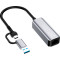 Мережевий адаптер COLORWAY USB-C/A 3.0 to RJ-45 Gigabit Ethernet