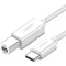 Кабель UGREEN US241 USB-C to USB 2.0 Printer Cable 1.5м White (40417)