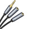 Спліттер CABLETIME mini-jack 3.5mm (M) - 2xmini-jack 3.5mm (F) 0.2м Gray (CF13B)