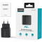 Зарядний пристрій CHOETECH PD6052 PD35W 1xUSB-A, 1xUSB-C PD3.0, QC3.0 Wall Charger Black