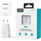 Зарядний пристрій CHOETECH PD6052 PD35W 1xUSB-A, 1xUSB-C PD3.0, QC3.0 Wall Charger White