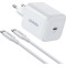 Зарядний пристрій UGREEN X524 GaN 45W 1xUSB-C Fast Charger Set White w/Type-C cable (65055)