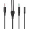 Сплиттер HATOR ESH series, 0.2м x2*3.5мм female to 3.5mm male mini-jack 3.5mm 3.5м Black