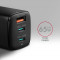 Зарядное устройство AXAGON 1xUSB-A, 2xUSB-C 65W QC4.0+PD3.0 PPS Black