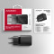 Зарядное устройство AXAGON 1xUSB QC3.0, 1xUSB-C PD20W Black